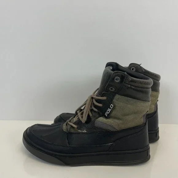Polo Ralph Lauren Lansing Duck Boots. Oiled Suede Grey Black Mens Size 8.5 Polo Ralph Lauren Mens Oslo Low Duck Leather Snow Winter  main image 2